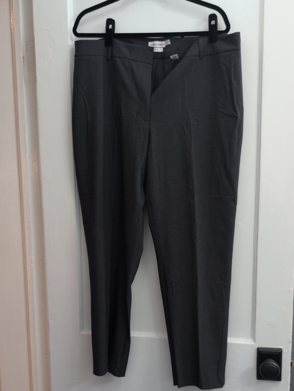 Calvin Klein Men's Dark Gray Straight Dress Pants Slim Fit Size 16